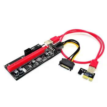 0,6 М VER009S PCI-E от 1X до 16X Странично Card Удължител PCIe SATA за Двойна 6Pin Захранване USB 3.0 Кабел за Майнинга видео карти
