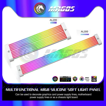 Coolmoon RGB 8PIN/24PIN Удължител на дънната платка Тел Удължител на Графичния процесор Светлинното Знаменца Rainbow Neon VGA Продължава AURA