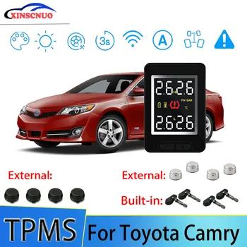Система за контрол на налягането в гумите Smart Car ГУМИТЕ за Toyota Camry с 4 датчици, безжични системи за сигнализация, LCD дисплей, монитор ГУМИТЕ