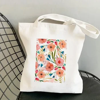 Чанти от плат с цветен модел, холщовая чанта с цветен модел, женски еко торби за многократна употреба за пазаруване