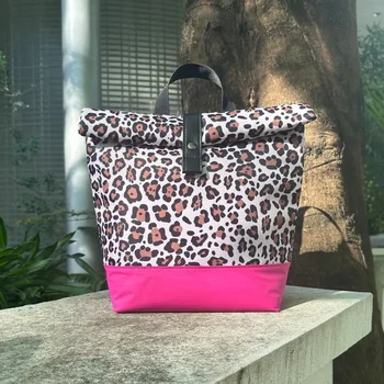 Чанти-охладители с леопардовой изолация, модерна чанта-топло за ядене, чанта за пикник на открито, голям капацитет, водоустойчив изолирани чанти за обяд