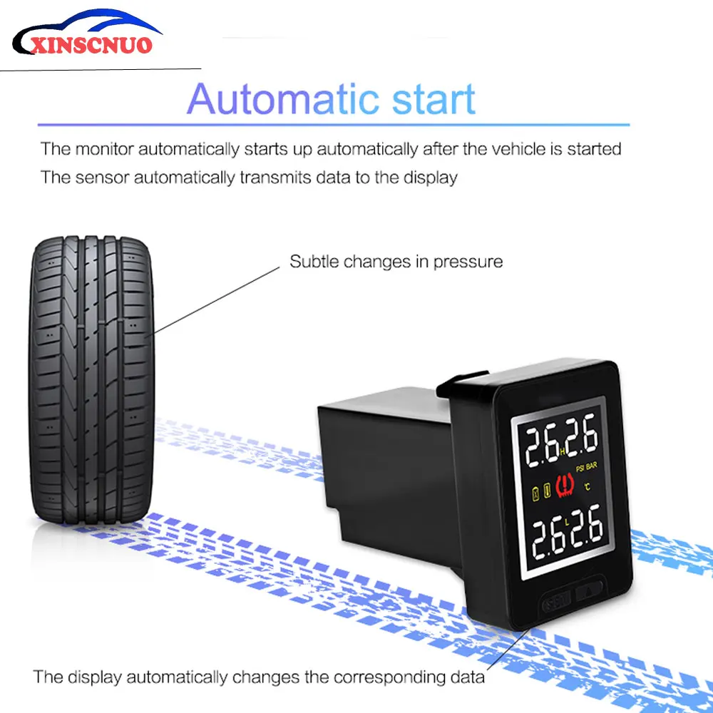 Система за контрол на налягането в гумите Smart Car ГУМИТЕ за Toyota Camry с 4 датчици, безжични системи за сигнализация, LCD дисплей, монитор ГУМИТЕ